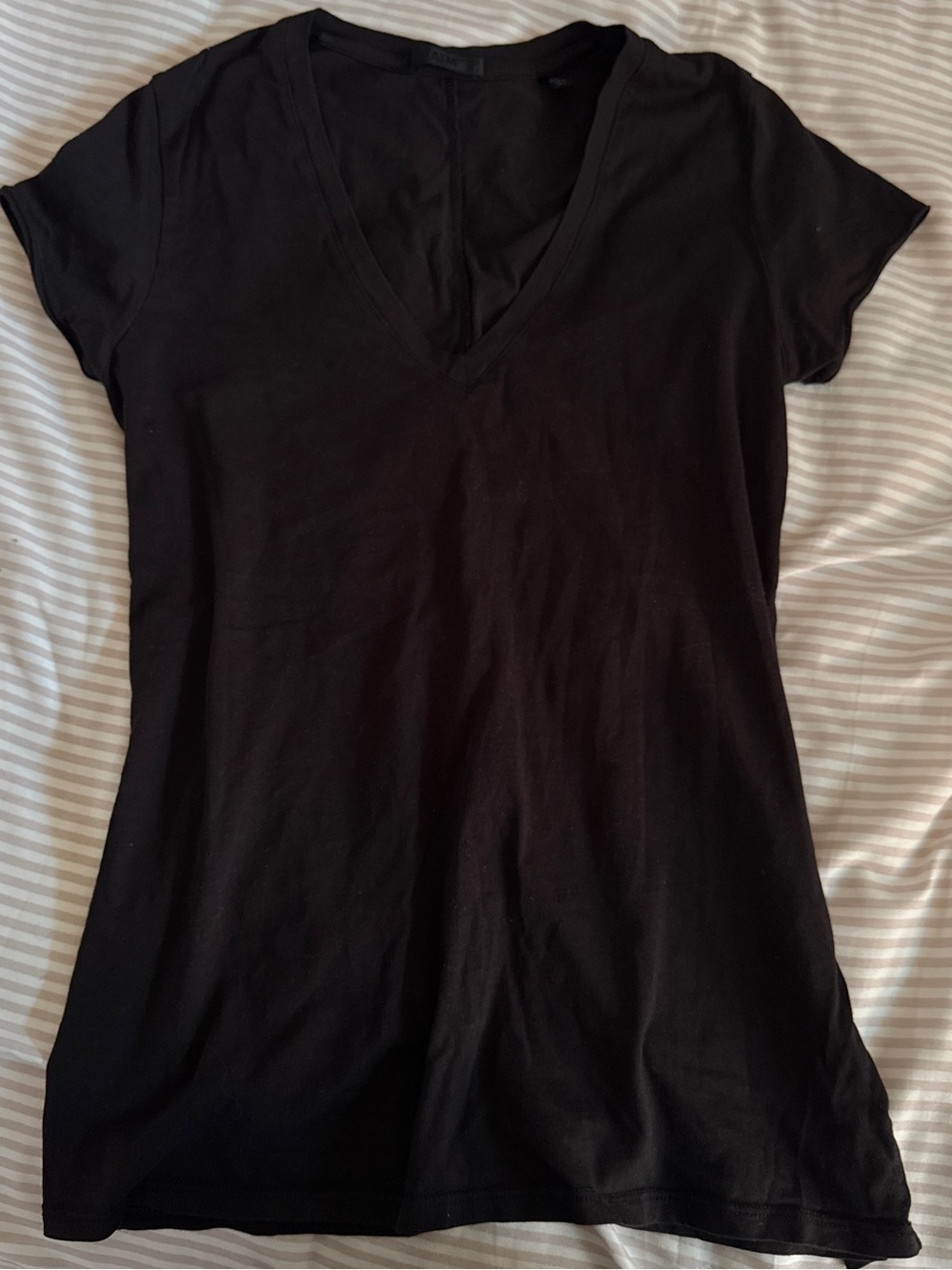 ATM Black V-Neck Cotton Tee - Women